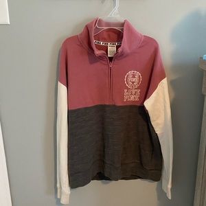Pink VS quarter zip block color sweatshirt!